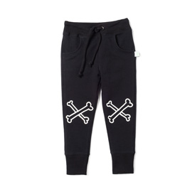 Minti Cross Bones Trackie Bone Heart Black